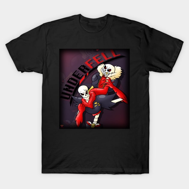 Underfell Sans and Papyrus! T-Shirt by HoneyHeartStudios